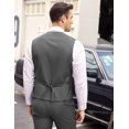 thumbnail image 6 of Coshow Men's Suit Vests Layered Waistcoat Business Formal Dress Vest for Wedding with Pockets, 6 of 8