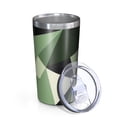 thumbnail image 2 of Green and Beige Modern Art Geometric 10oz Tumblers Stainless Steel Tumbler with Lid and Straw,Vacuum Insulated Double Wall Travel Tumbler Cups with Cleaning Brush for Coffee, Tea, 2 of 4