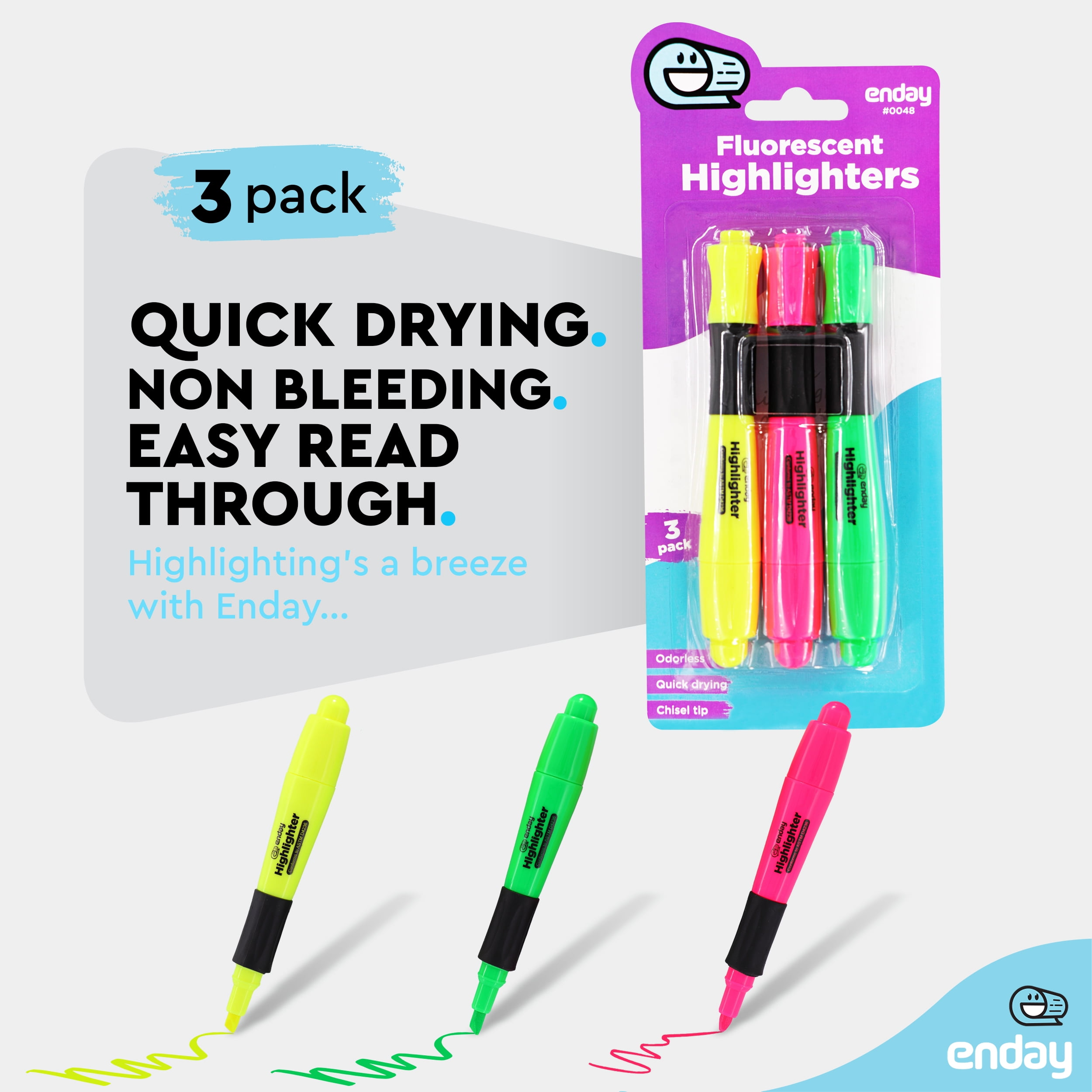 Fluorescent Gel Highlighter (3/Pack) – Enday