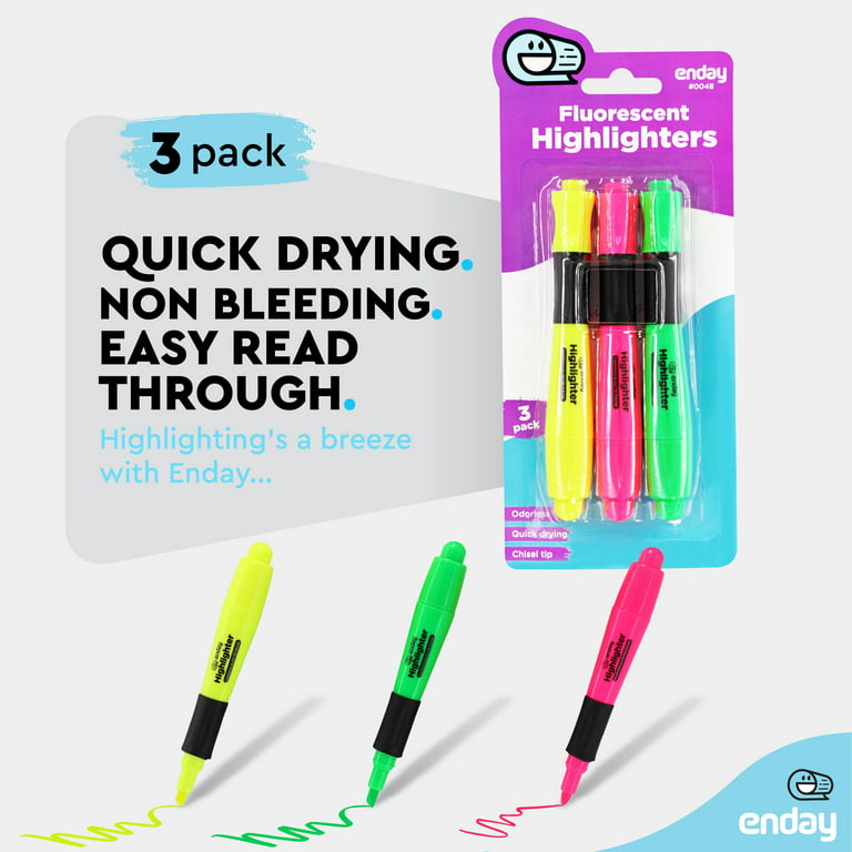 Yoobi | Highlighter Gel Pens | Includes 4 Highlighters in Pink, Green,  Yellow and Orange | For Office & School | PVC Free