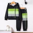 thumbnail image 2 of Zshosam Boy Sweatsuit Toddler Infant Baby Boy Clothes Long Sleeve Hoodie Sweatshirts & Pants Set Fall Winter Outfits Size 5T 6T,(Black 5-6 Years), 2 of 9