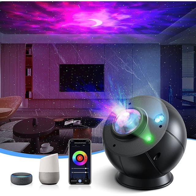 Star Projector, FYBTO WiFi Starry Galaxy Projector Night Light for Bedroom, Basketball Shape Moon Sky Light with Smart Voice Control Timer Work with Alexa Google Assistant for Kids Adults