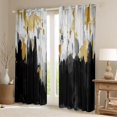 thumbnail image 2 of Homewish Black White Gold Curtains Pack of 2 (42x84 Each),Modern Minimalist Artistic Curtains Blackout,Graffiti Geometric Bedroom Curtains For Adult,Ultra Soft Home Decor, 2 of 6