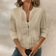 thumbnail image 2 of Chaqueta deportiva,Chaqueta de punto para mujer, mezcla de lino suave, blusa de manga larga con cuello en V, top informal holgado, sopatenor, 2 of 9