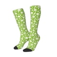 thumbnail image 2 of Fotbe Green White Flowers print Women's Men's Novelty Crew Socks Cotton Socks Knee High Socks for Walking,Running,Nurses,Pregnancy, 2 of 8