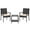 Beige, variant on Gymax 3 Piece Patio Furniture Set Outdoor Wicker Chair & Table Set w/ Seat Cushions Black