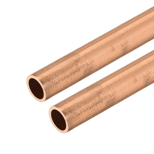 Tubo redondo de cobre de 9 mm de diámetro exterior, 1 mm de grosor de pared y 300 mm de longitud, paquete de 2