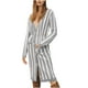 thumbnail image 2 of Puntoco Mujer Moda Color a juego Mangas largas Rayas Punto Cardigan Suelto tops Blusa Suéter Puntoco Puntoco-5134, 2 of 5
