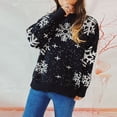 thumbnail image 3 of Suéter grueso de otoño e invierno con copos de nieve navideños, cuello redondo, manga larga, jersey de punto, 3 of 5