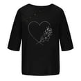 thumbnail image 4 of ALLLIST Scoop Neck Going Out Tops for Women Short Sleeve Black Graphic T-Shirts Button Casual Summer Blouses, 4 of 4