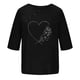 thumbnail image 4 of Blusas de Manga Corta para las Mujeres Impreso Cuello Redondo Camiseta, Top de Algodón de Imitación Casual para el Hogar Y Diario, 4 of 4