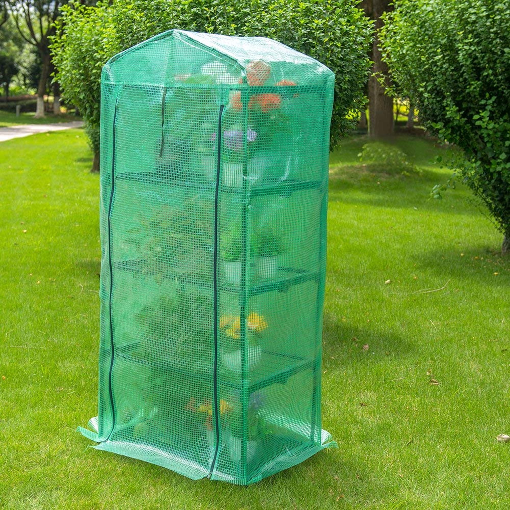 GENESIS 4 Tier Portable Rolling Greenhouse with Opaque Cover