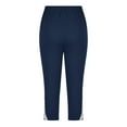 thumbnail image 5 of CPNG Girls Summer Capri Slim Pants Summer Sports 3/4 Length Leggings High Waist Running Yoga Athletic Leggings(Navy,12-13 Years), 5 of 7