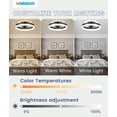 thumbnail image 2 of Ventilador de techo VOLISUN sin aspas de 13" con luz LED y control remoto, 2 of 7