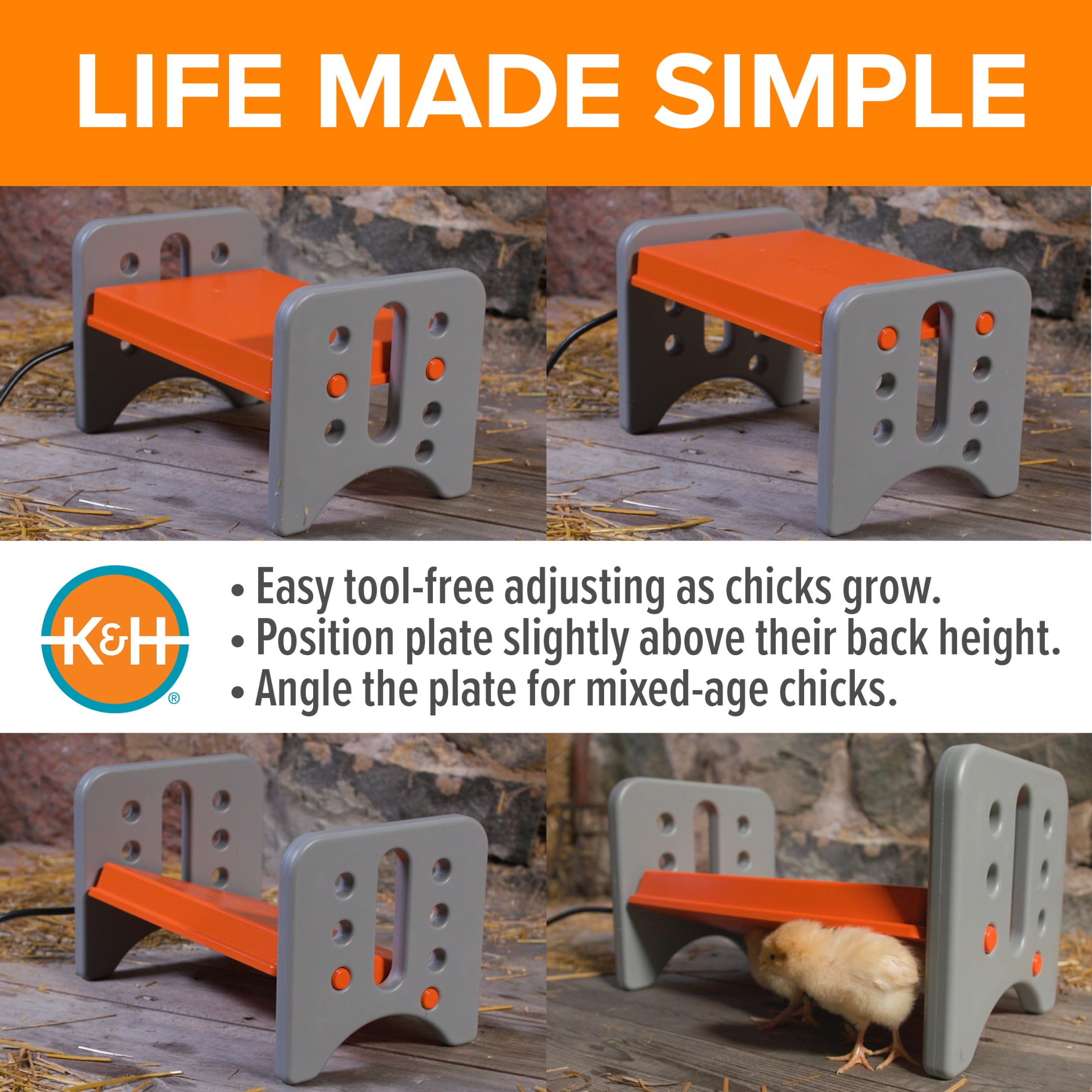 K&H Pet Products Thermo-Poultry Brooder Gray/Orange Small 13.5 X 8 X 8 Inches