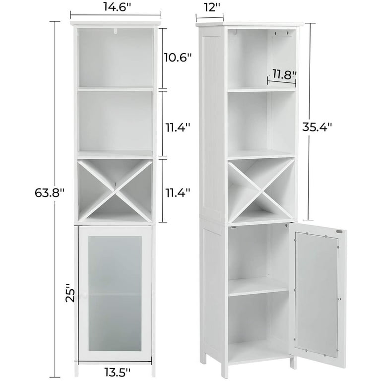 Haotian White Floor Standing Tall Bathroom Storage Cabinet with Shelves and  Drawers,Linen Tower Bath Cabinet, Cabinet with Shelf,FRG236-W