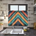 thumbnail image 4 of Yayeee Kitchen Curtains Tier Pair Light Filtering 27"x36" Rod Pocket Short Cafe Window Panel, Retro Stripes, 4 of 7
