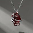 thumbnail image 3 of Top-kevin Gothic Snake & Heart Pendant Necklace - Red & Black Punk Style Exaggerated Statement Jewelry, Bold Elegant Couple Chain for Women, Year-Round Wear & Halloween Party Accessory, 3 of 7