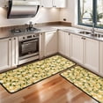 thumbnail image 3 of Kitchen Rugs Sets Of 2,White Flower Leaves Yellow Pattern Anti Fatigue Kitchen Mat Rugs Non Slip Washable,Decorative Kitchen Floor Mats for Kitchen,Sink,Laundry,17"x47"+17"x47", 3 of 5