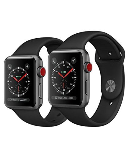 Restored Apple Watch Series 3 GPS + Cellular 42mm Space Gray Aluminum Case  with Black Sport Band - Grey (Refurbished)