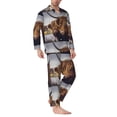 thumbnail image 2 of Salouo Yak Print Button-Front Long Sleeve Pajama Set for Men, Soft 2Pjs Men's Long Sleeve Sleepwear-XX-Large, 2 of 7