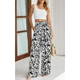 thumbnail image 3 of PRETTYGARDEN Womens Pants Elastic Waist Floral Lightweight Palazzo Pants for Women Casual Lounge Wide Leg Pants Woman, 3 of 7