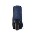 thumbnail image 4 of Unique Bargains Bottines Chelsea à Talon Bloc à Bout Rond pour Femme Bleu Foncé (Taille 9), 4 of 8