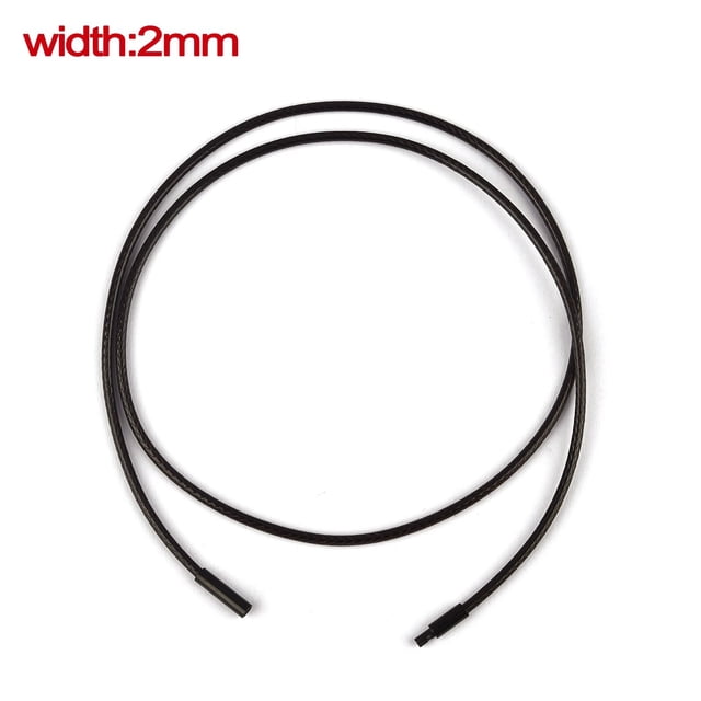 Cordón de cera trenzada para fabricación de joyas, cuerda de cuero hecha a mano, cadena de acero con cierre, 45/50/60cm, negro y marrón