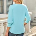 thumbnail image 5 of Blczomt Womens Tops under $10 Dressy Plain 3/4 Sleeve Shirts Blue Solid Color 2025 Formal Blouses for Women Casual, 5 of 8