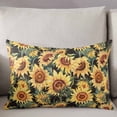 thumbnail image 3 of Retro Sunflower Throw Pillow Cover 12 x 20 Inch Decorative Pillow Cover Farmhouse Floral Botanical Lumbar Pillowcase Seasonal Rectangle Cushion Case for Couch Sofa Bed Living Room, 3 of 7