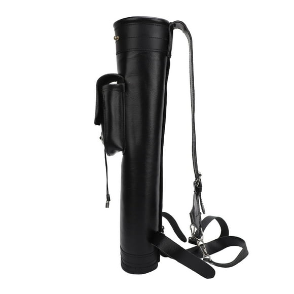 Leather Quiver, Archery Holder Bag Shoulder Back Quiver with Pocket for Hunting Shooting Target Practice