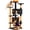 Black/Pumpkin Orange(54in), variant on Alpinel 54in Gothic Cat Tree, Multilevel Indoor Halloween Cat Tower | Activity center with cute kitten-ear perch, scratching posts, 2 kittens caves, black/pumpkin orange halloween decor