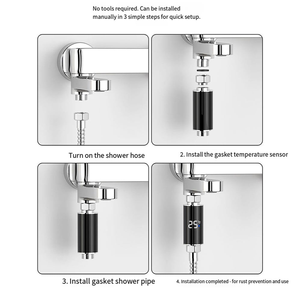 Shower Head LED Water Temperature Display Baby Bath Water Thermometer WaterPower