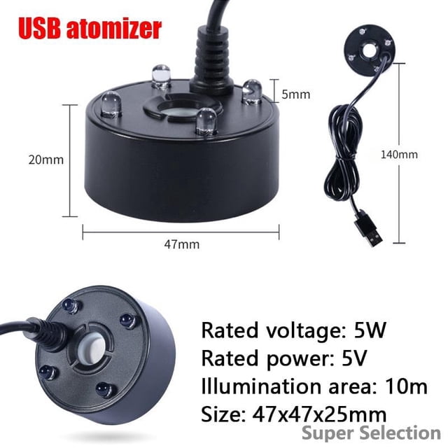Nebulizador USB Con Luces LED De 4 Colores, Máquina De Niebla Para Acuario, Fuente De Mesa Y Decoración De Halloween, Efecto Visual Mágico Para El Hogar