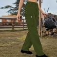 thumbnail image 6 of Hvyesh Women Cargo Jeans Vintage High Waist Wide Leg Denim Pants Trendy Flap Pocket Y2K Trouser Fashion Design Sense Long Pants Army Green S, 6 of 7