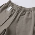 thumbnail image 4 of LMOIPLI Men's Basic Straight Casual Pants Elastic Drawstring Waist Stretch Soft Wrinkle Proof Daily Trousers with Side Pockets Army Green XL, 4 of 7