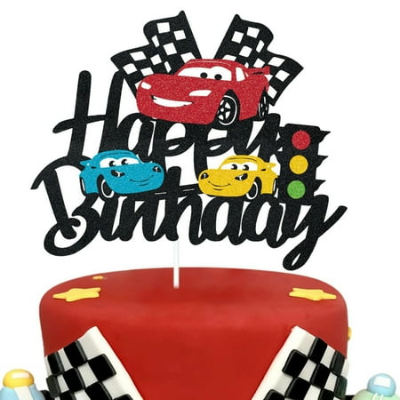 1 PCS Cars Birthday Party Supplies, Cars Cake Decorations for Birthday Party Decorations Theme Birthday Party Supplies