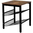 thumbnail image 6 of 2 Pack Rustic Wood Ending Table 2 Shelves Night Stand Storage for Bedroom Living Room Curving Steel, 6 of 8
