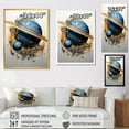 thumbnail image 4 of Designart "Cosmic Wonder Of The Sapphire Saturn" Our Solar System Wall Art Living Room, 4 of 7