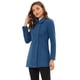 thumbnail image 2 of Abrigo Largo De Invierno Con Cuello Peter Pan Y Doble Botonadura Para Mujer azul gris oscuro M, 2 of 6
