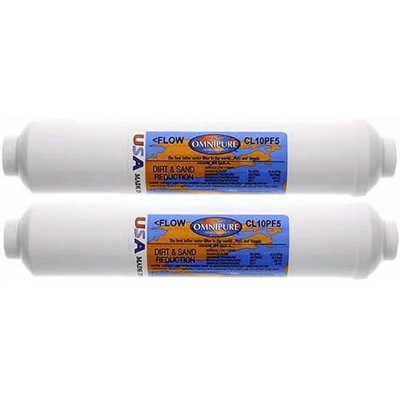 IPW Industries Inc-Omnipure - (CL10PF5-C) - 10" x 2" Sediment Inline Filter - 5 Micron 3/8" FPT 2 Pack