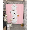 thumbnail image 5 of Halloween Cute Ghost Shower Curtain Set ，Waterproof Fabric Shower Curtains Pumpkin Cartoon Watercolor Shower Curtains for Bathroom,Bathroom Decor 72"x72", 5 of 6
