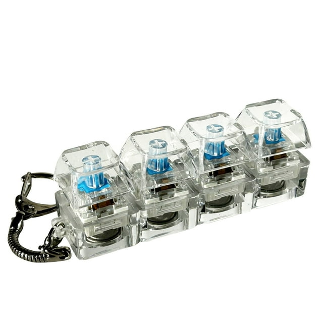 Probador de interruptores para teclados mecánicos con teclas transparentes, kit de muestra de 4 interruptores para entusiastas y principiantes,A