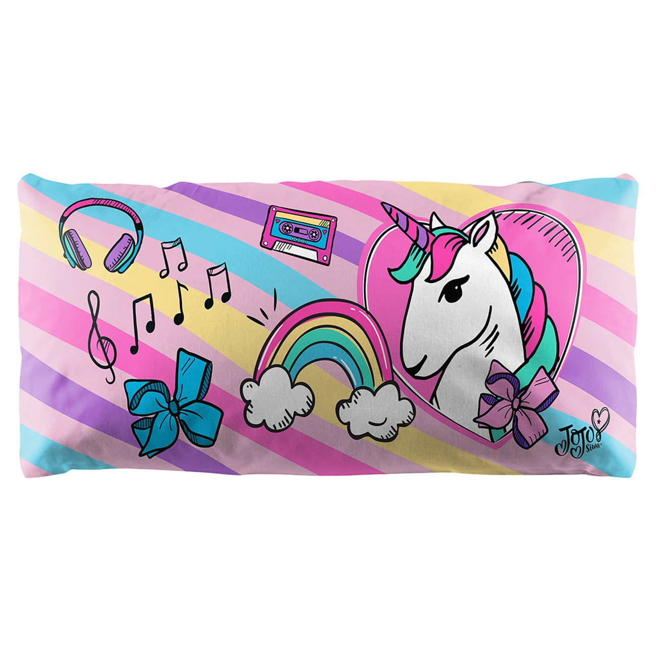 Jojo Siwa Unicorn Extra Large Reversible Body Pillow, 48 x 20, Microfiber, Pink, Nickelodeon
