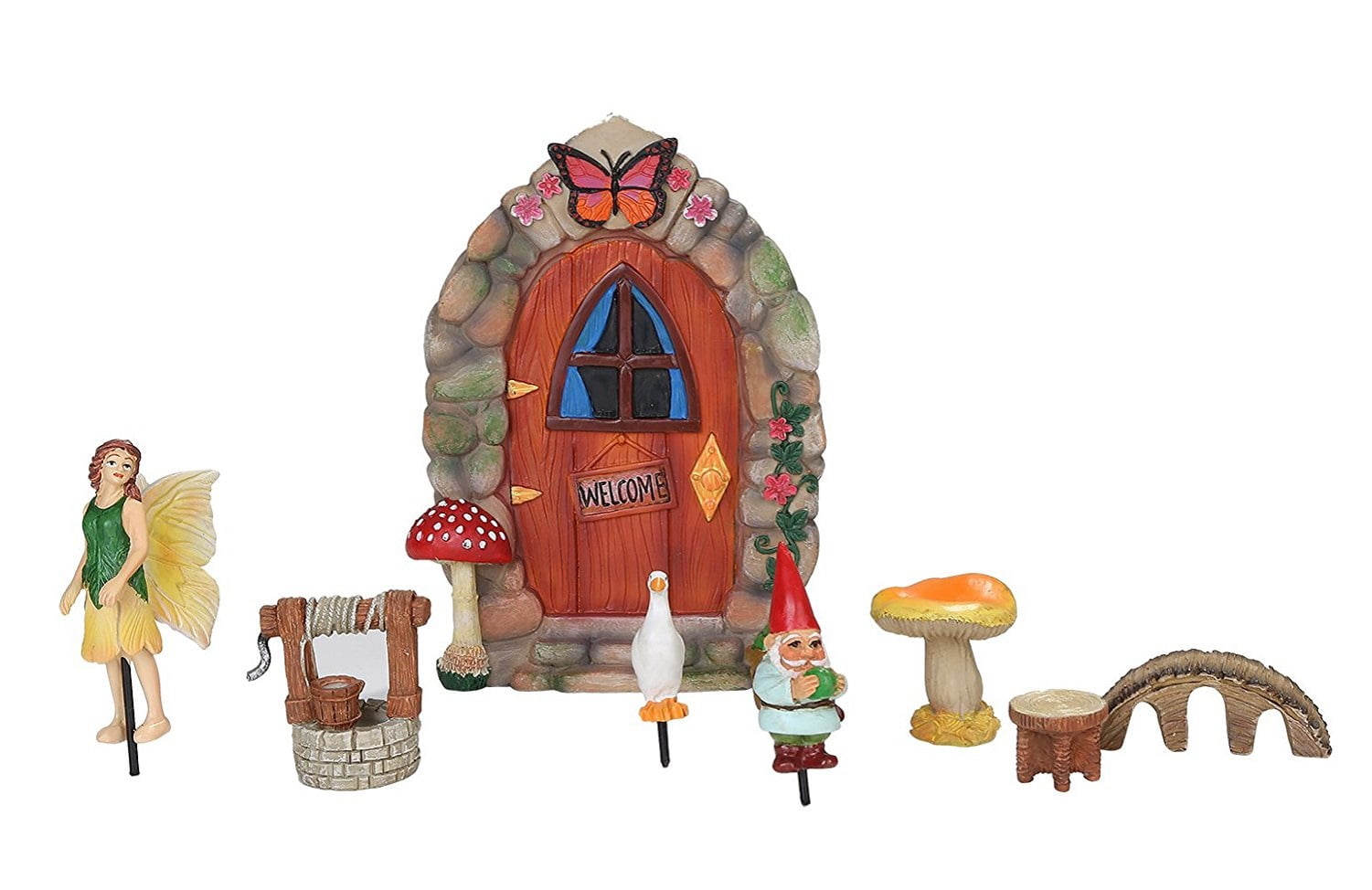 Miniature Dollhouse FAIRY GARDEN Furniture ~ ¼" Micro Mini 8 Pce Dining Room Set 