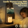 thumbnail image 2 of Candle Warmer Lamp with Timer, Bear Cub Silhouette Misty Pines Dreamy Watercolor Art Non-slip Wireless Remote Control Wax Melts Warmer with 4 Bulbs for Home Office Dorm, Birthday Gifts for Women, 2 of 7
