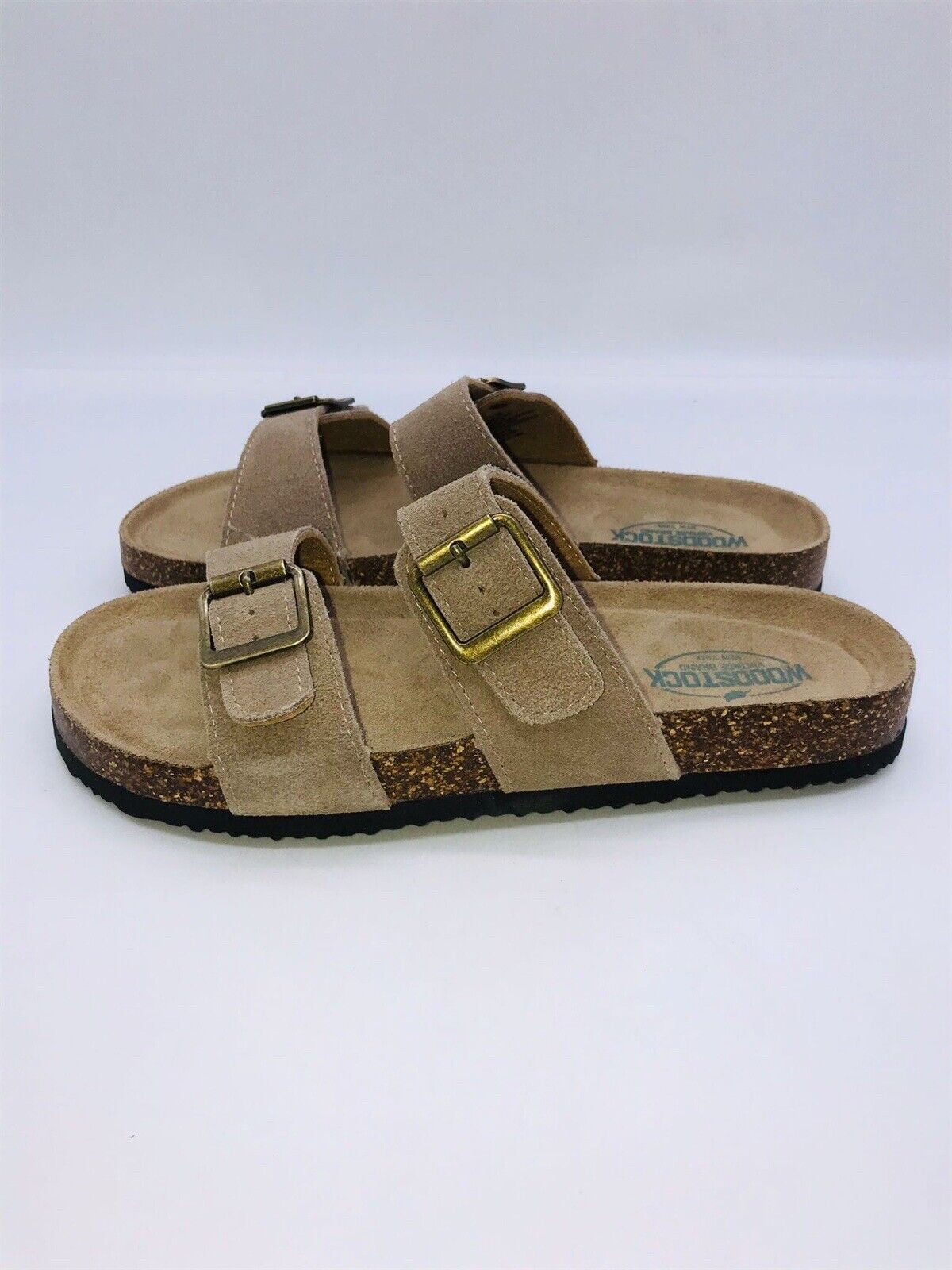 Woodstock Vintage Brand New York Women Leslie Double Strap Slide Sandal Tan 7M