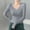 *Gray, variant on ClodeEU Women's V-Neck Long Sleeve Pullover Top ,Solid Color Casual Slim Fit Basic T Shirt Purple,Womens Plus L