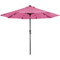 thumbnail image 2 of Northlight 9ft Solar Lighted Outdoor Patio Market Umbrella with Hand Crank and Tilt, Pink, 2 of 6