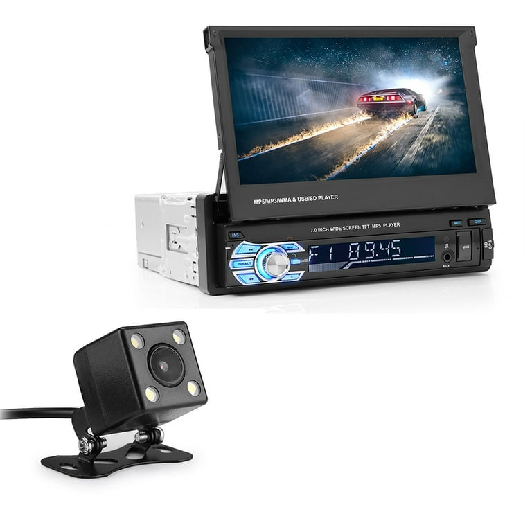 Pil transaktion barmhjertighed Toma 7" Retractable Autoradio GPS Bluetooth Navigation Car Stereo MP5  Player Touch Screen Support Hands-free Call Rear Camera Display FM TF Card  Phone Charging - Walmart.com